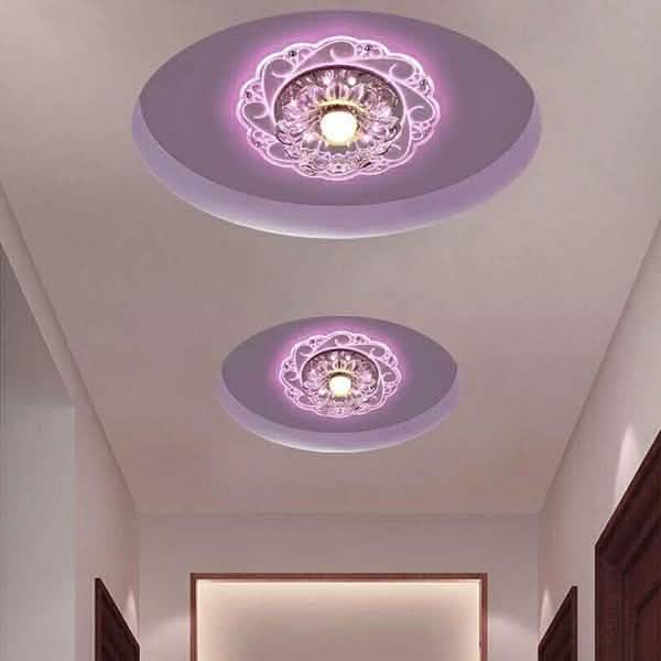 Modern Crystal LED Saving Bright Ceiling Blue Light Lamp Fixture Chandelier