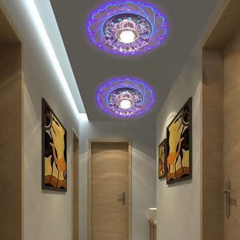 Modern Crystal LED Saving Bright Ceiling Blue Light Lamp Fixture Chandelier