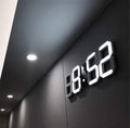 Modern Digital 3D White LED Wall Clock Alarm Clock