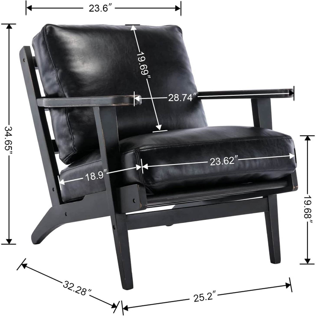 Modern Faux Leather Accent Chair