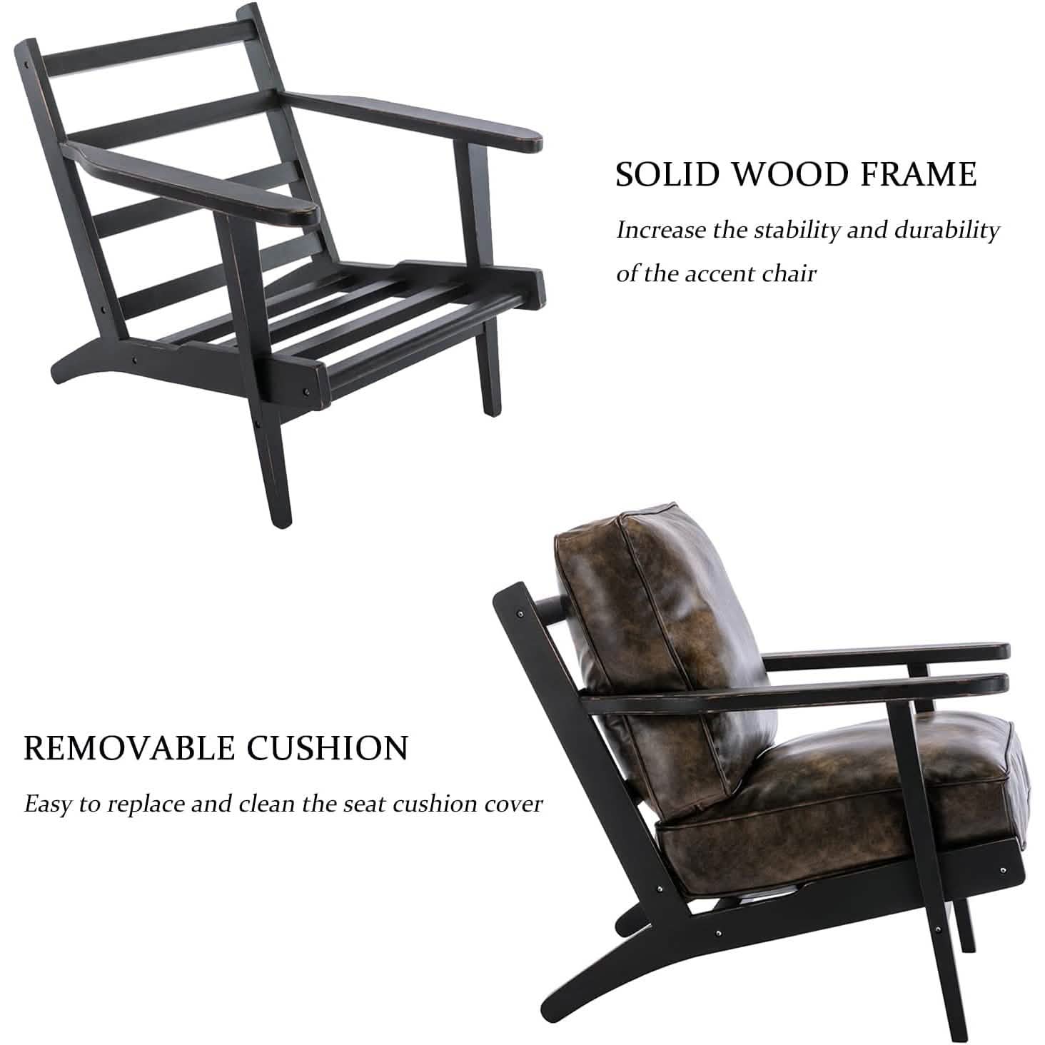 Modern Faux Leather Accent Chair