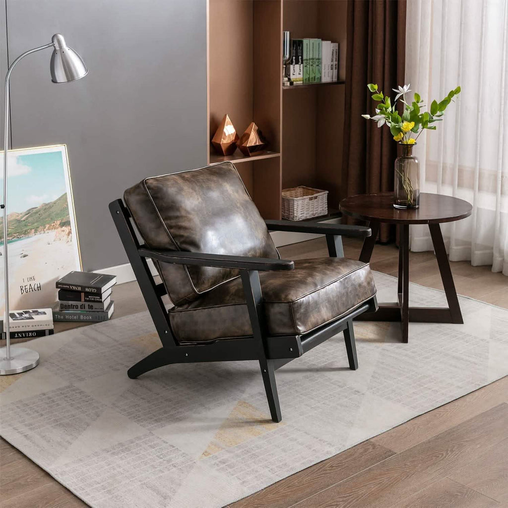 Modern Faux Leather Accent Chair