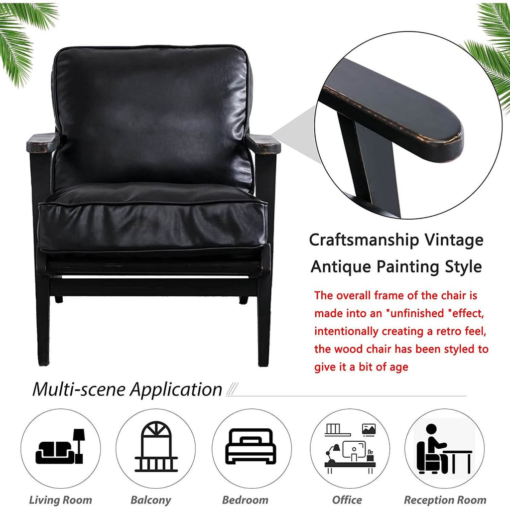 Modern Faux Leather Accent Chair