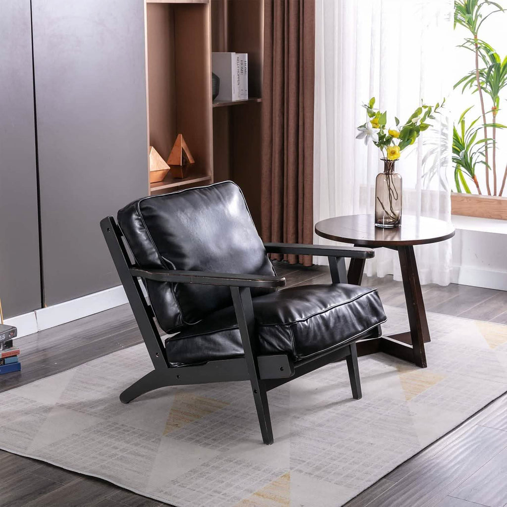Modern Faux Leather Accent Chair