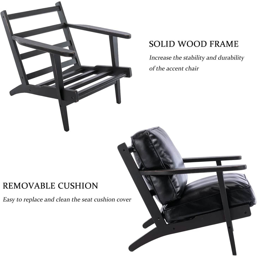 Modern Faux Leather Accent Chair