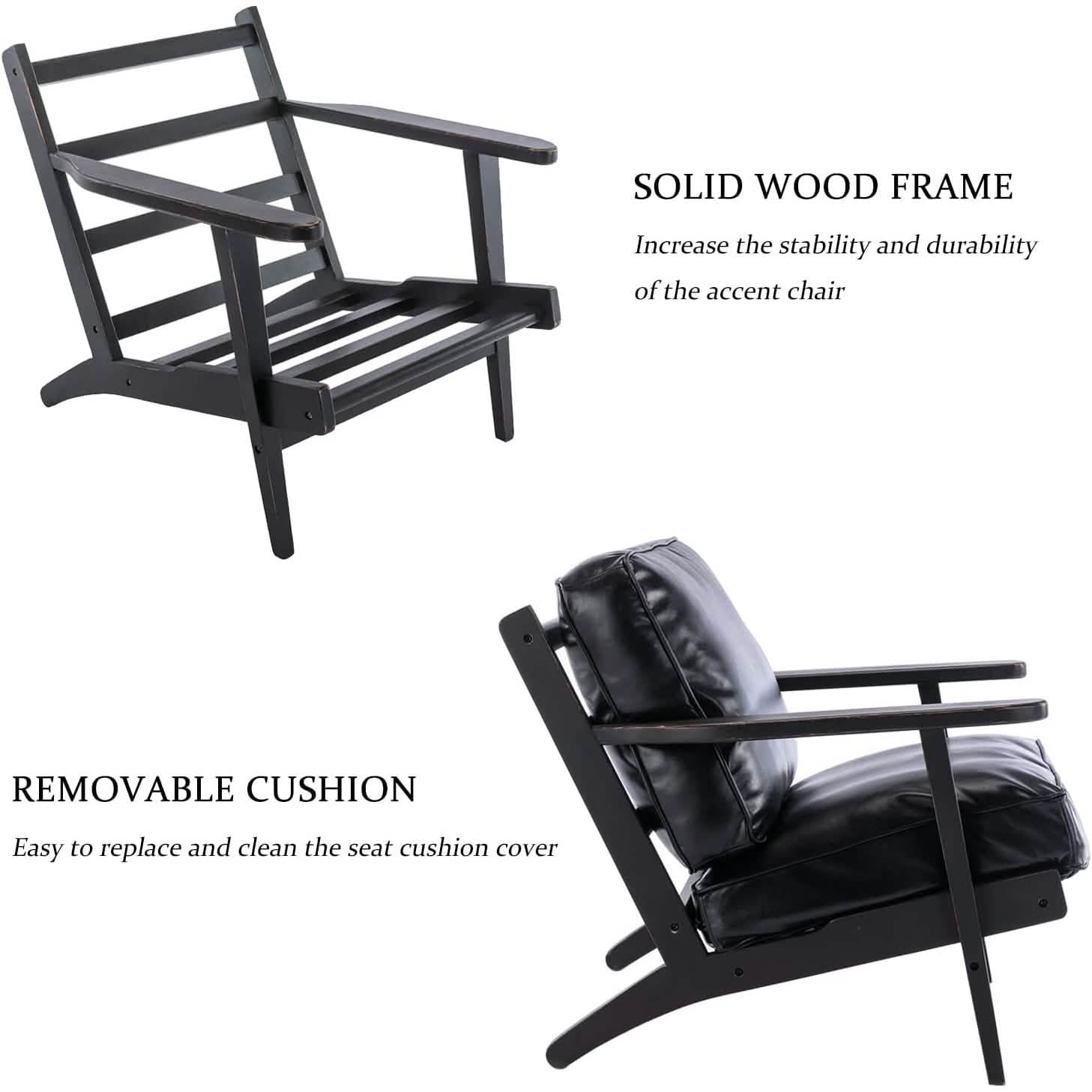 Modern Faux Leather Accent Chair