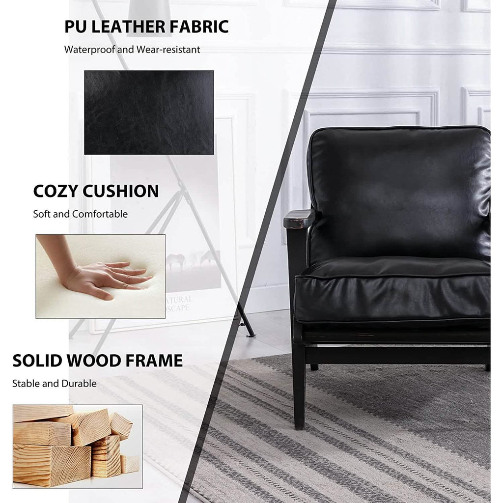 Modern Faux Leather Accent Chair