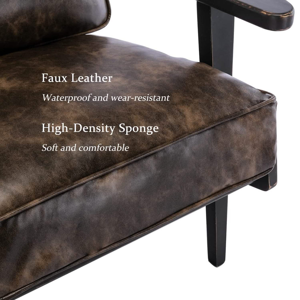 Modern Faux Leather Accent Chair