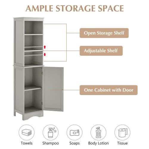 Modern Freestanding Tall Bathroom Locker