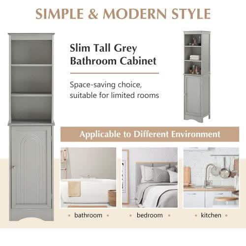 Modern Freestanding Tall Bathroom Locker