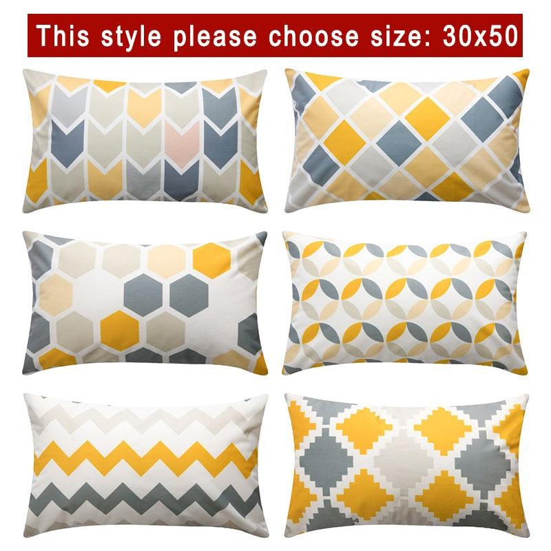 Modern Geometric Decorative Geometric Pillow Cushion Cases Outdoor Square Yellow Decorative Pillow Covers For Couch Bedroom Pillow Cases Cushion Covers