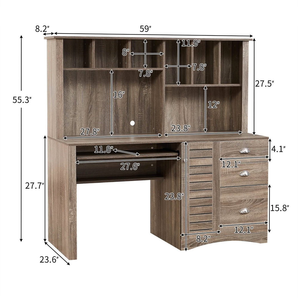 Modern Home Office Desk- 59" Computer Desk Table