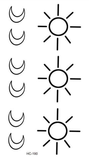 Modern Small Tattoo Sun Moon Heart Waterproof Temporary Tattoos High Quality Design For Womens