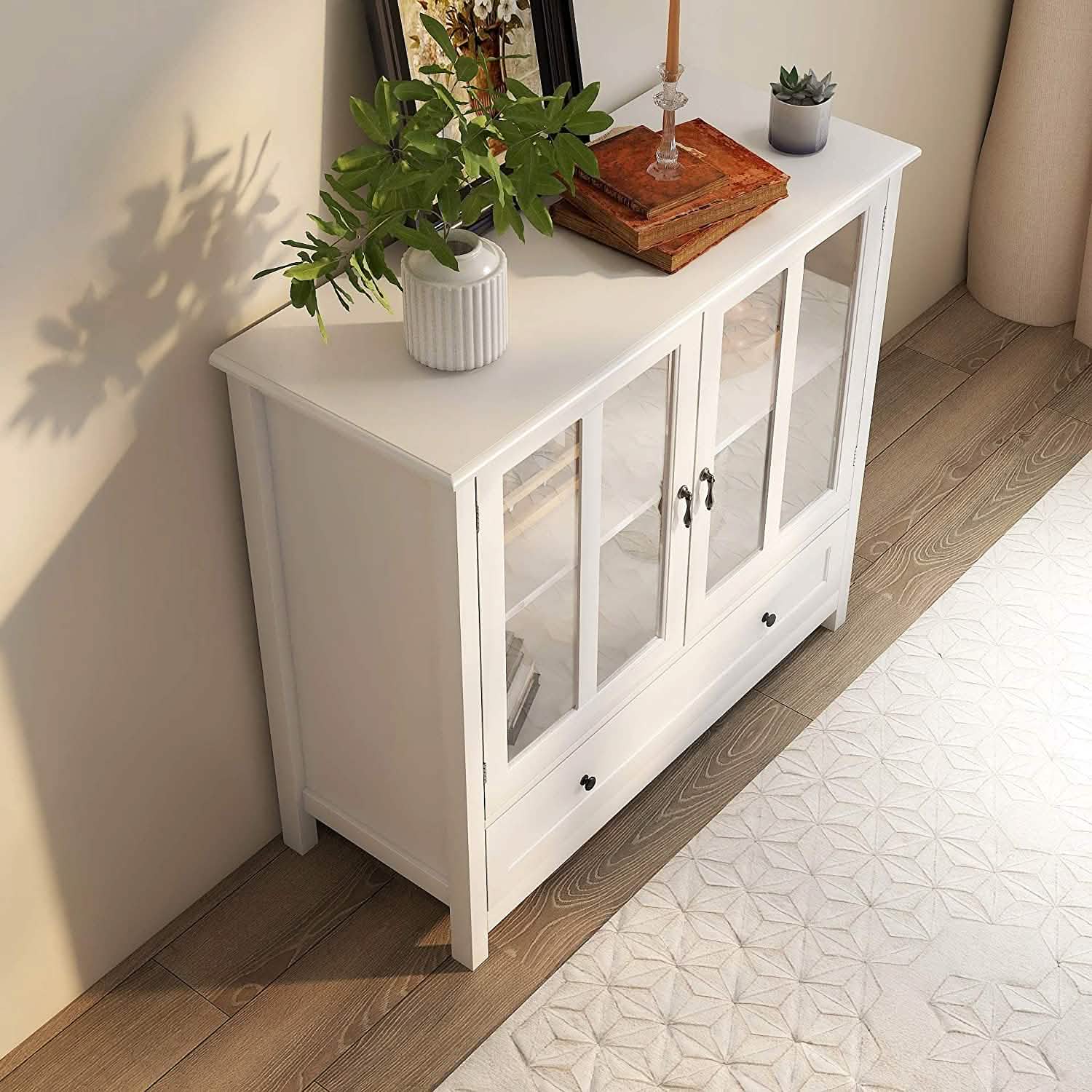 Modern Storage Cabinet with Metal Handles