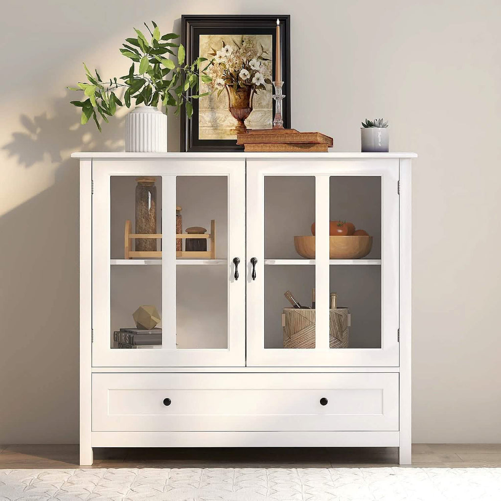 Modern Storage Cabinet with Metal Handles