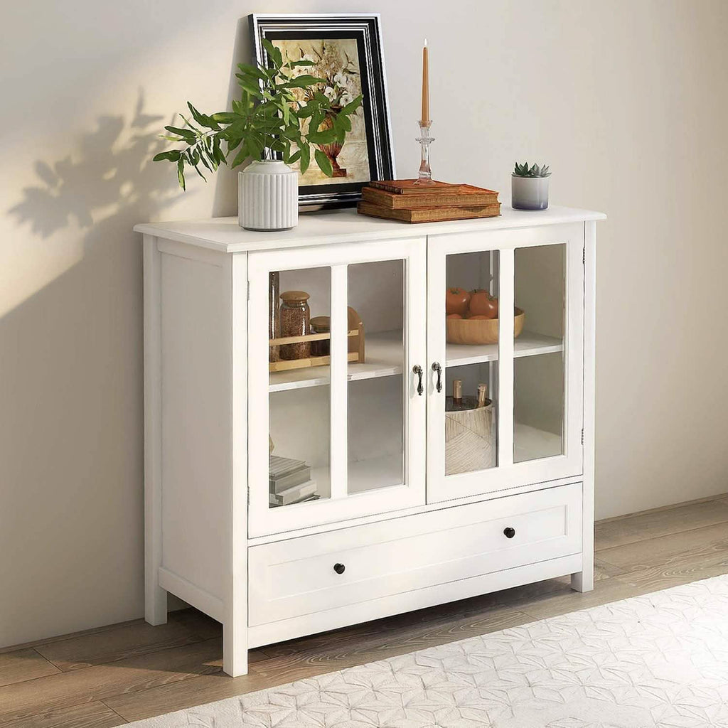 Modern Storage Cabinet with Metal Handles