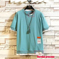 Modern Summer Short Sleeves New Fashion White T-shirt Streetwear One Piece Cool Hip Hop Rock Punk Men Top Tees T-shirt Clothes Men's Green Top Half Sleeve T-Shirt Men's Summer Short Sleeve Loose Casual Clothes