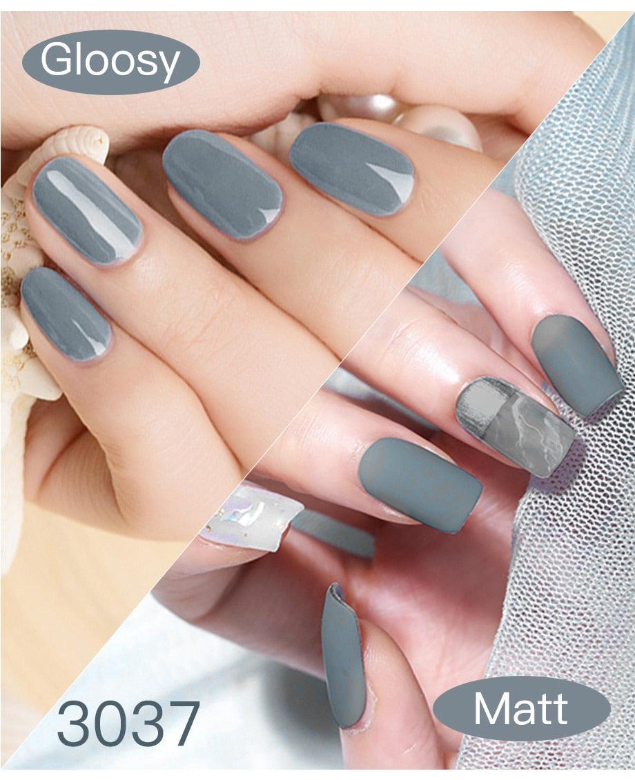 Modern Womens Glossy Colorful 8ml Nail Gel Polish Permanent UV LED  High Quality Crystal Effect Design