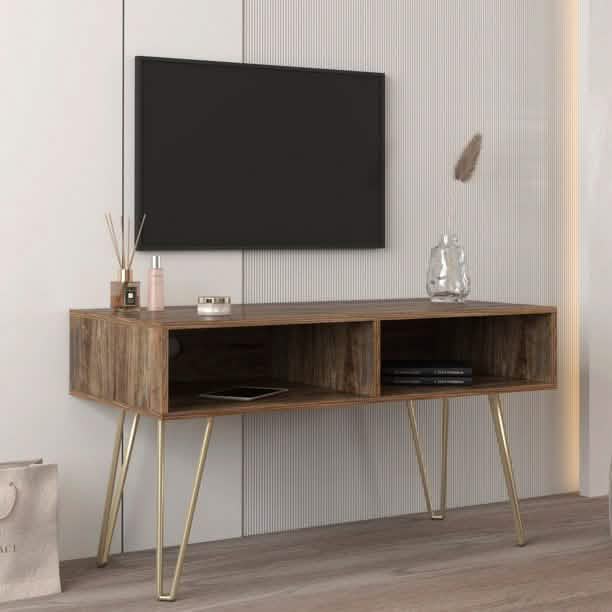 Modern Wood TV Stand Console Table