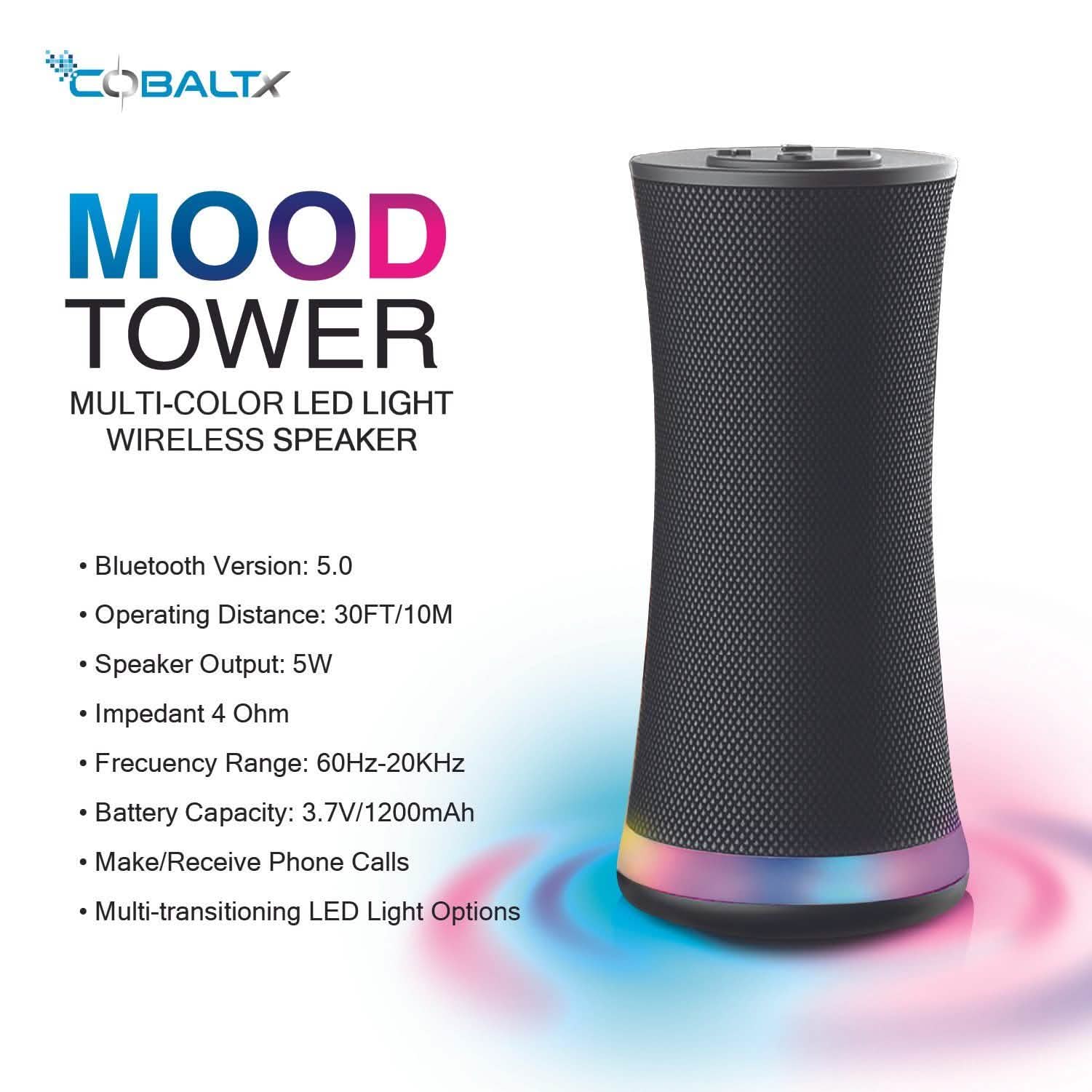 Mood Tower Multi-Color LED Light Wireless Speaker