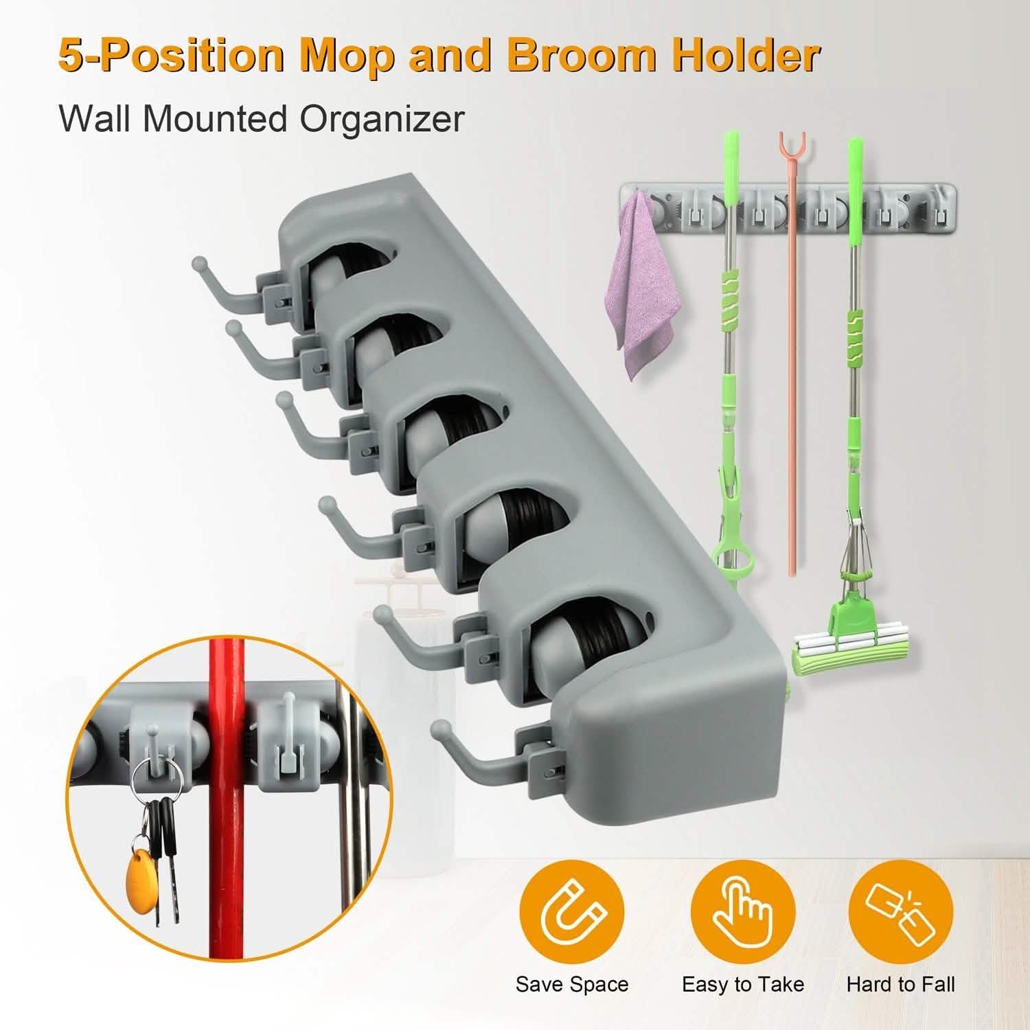 Mop Holder Wall Mount Organizer