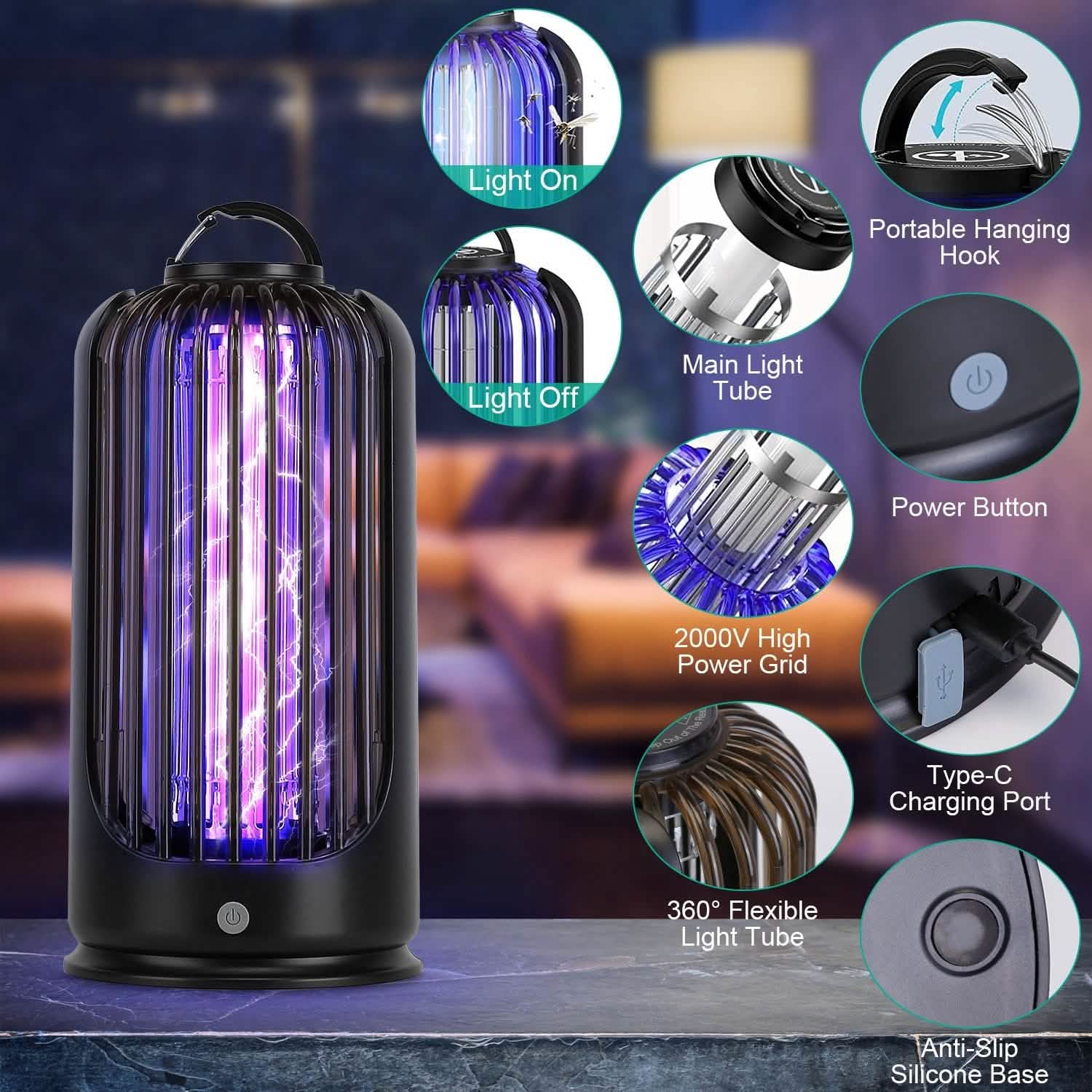 Mosquito Killer Lamp 2000V High Powered Pest Control