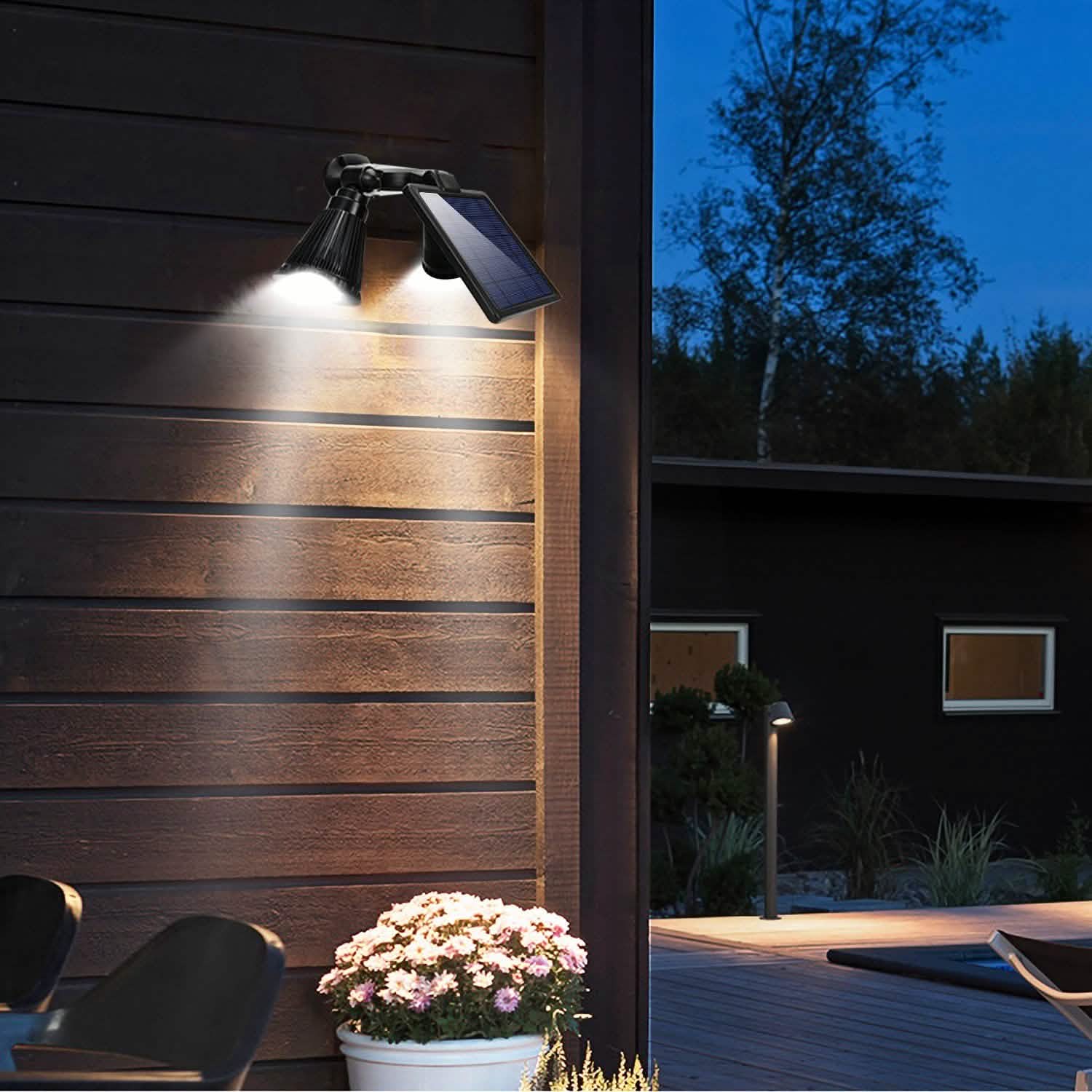 Motion Sensor Spotlights 2000lm Security Lights with Dual Head 360 Degree Rotatable