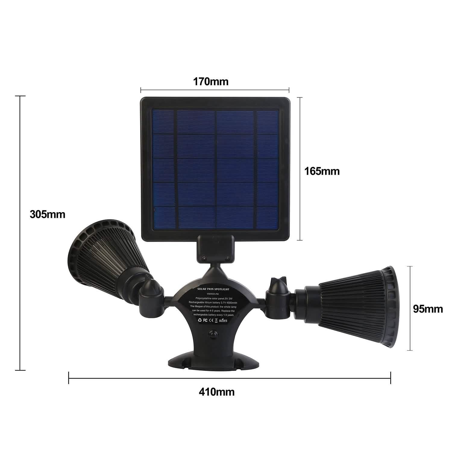 Motion Sensor Spotlights 2000lm Security Lights with Dual Head 360 Degree Rotatable