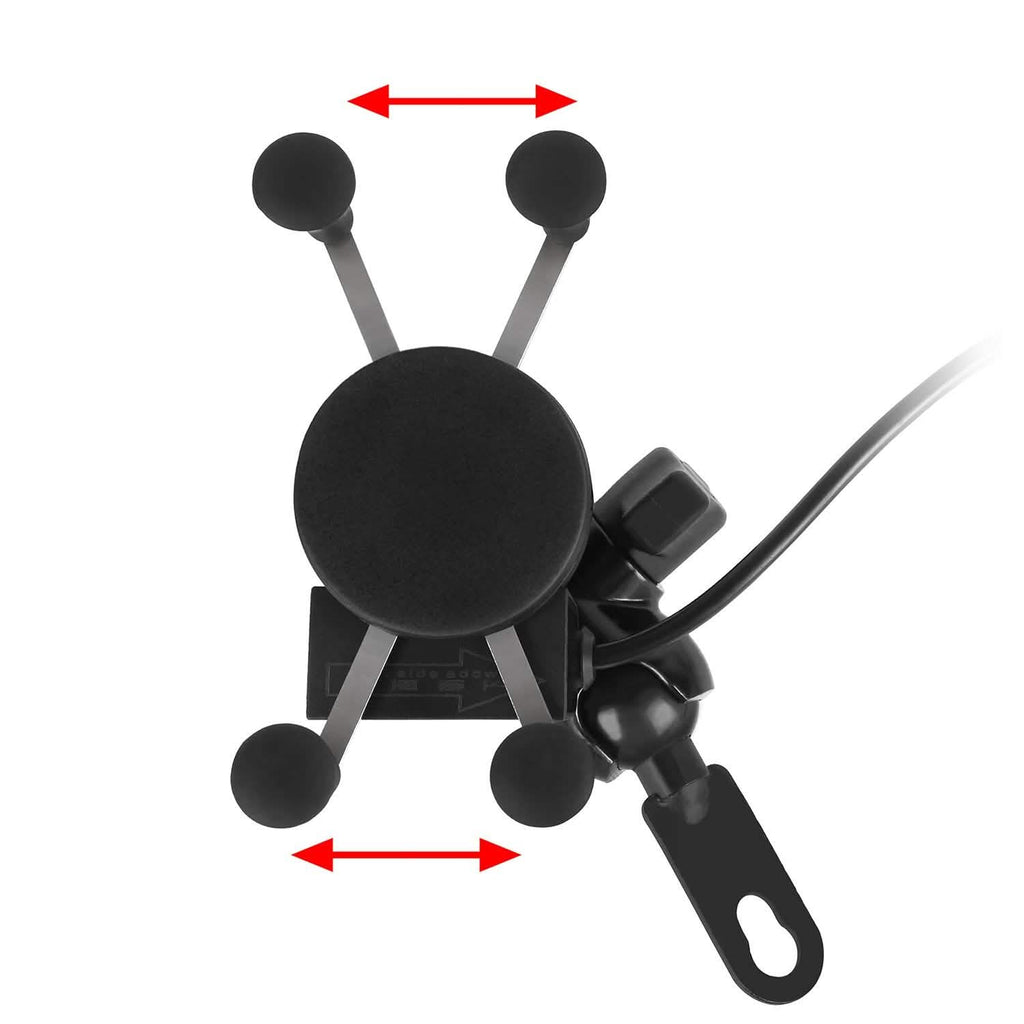 Motorcycle Handlebar Mount Holder with USB Charger