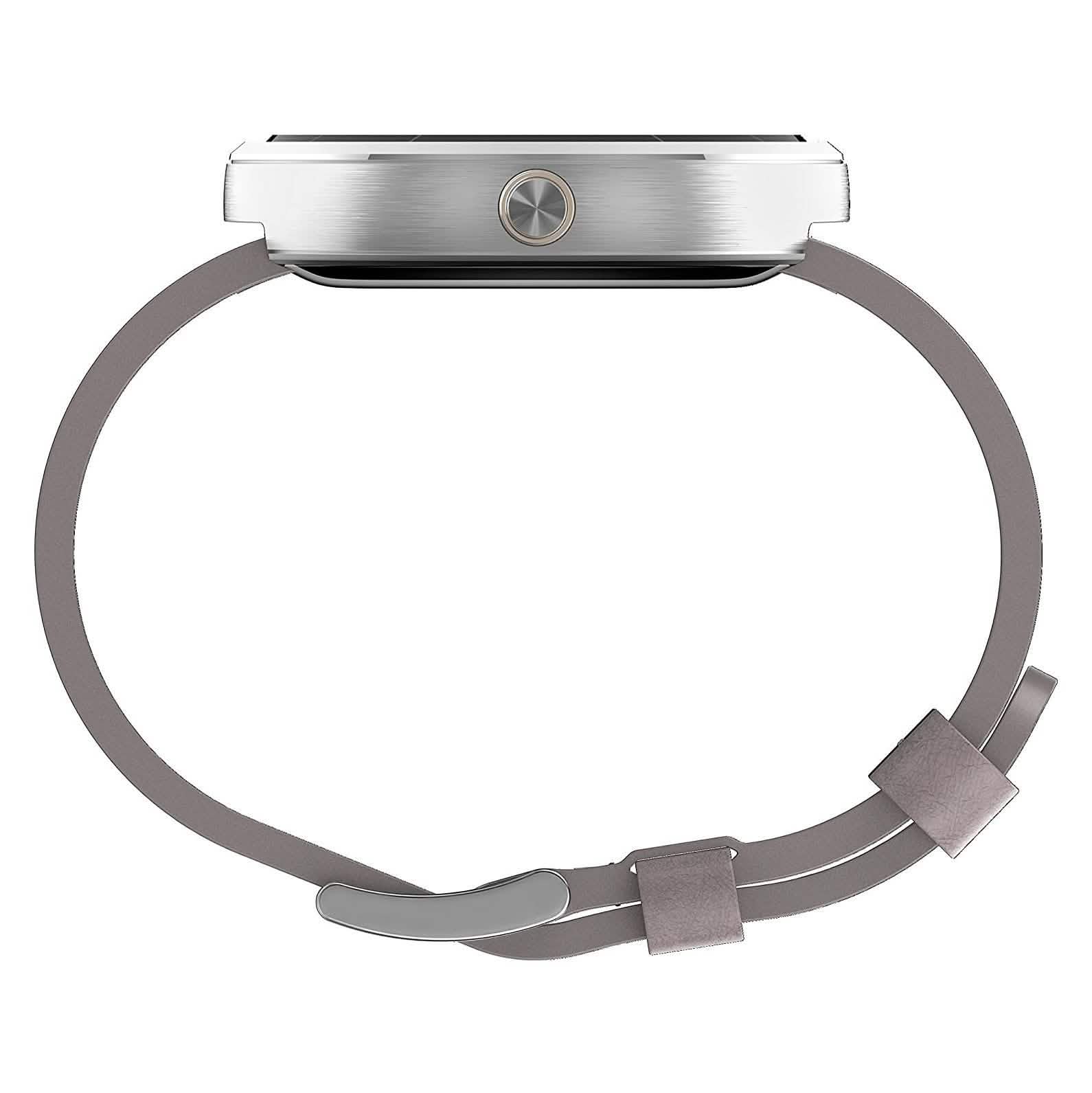 Motorola Moto 360 - Stone Grey Leather Smart Watch
