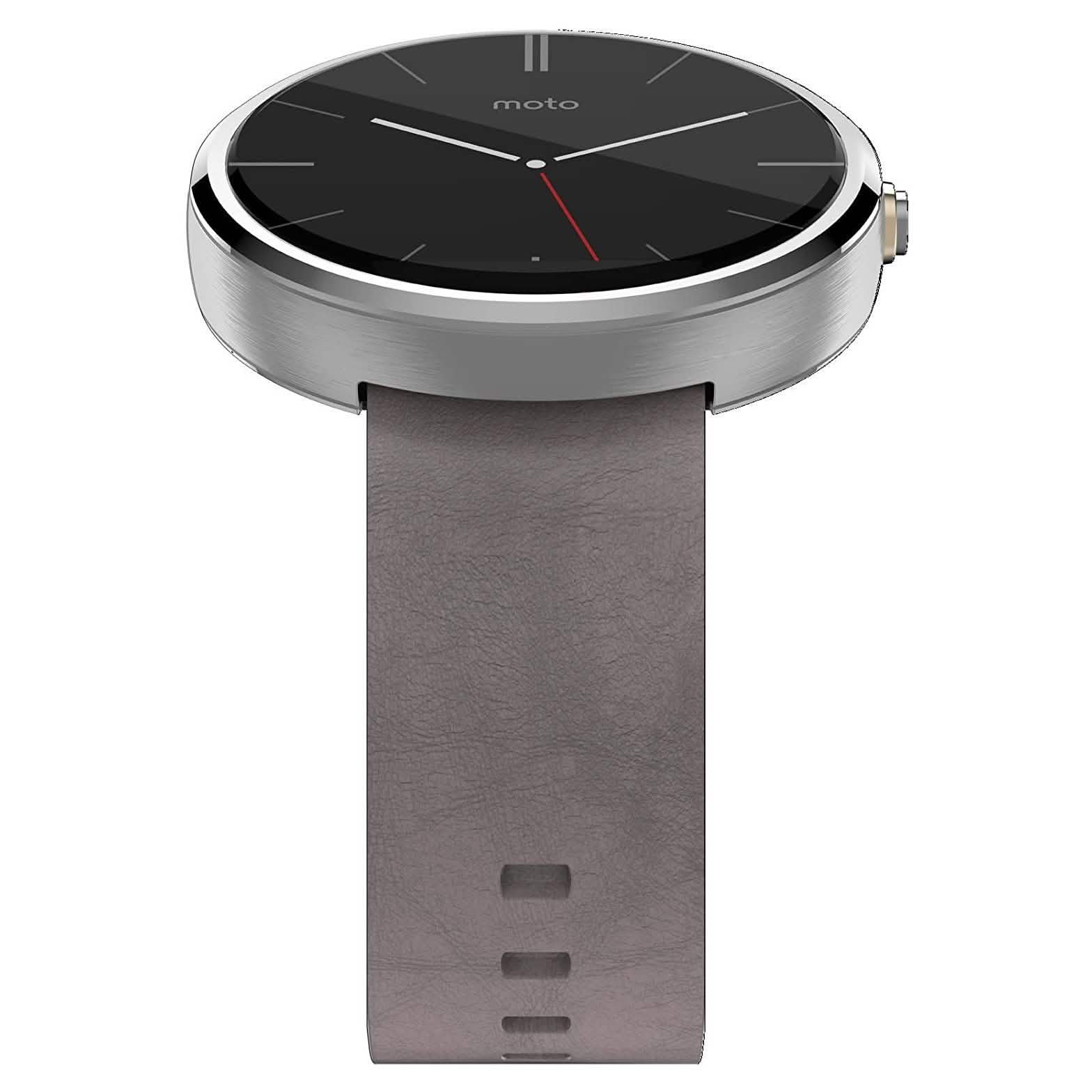 Motorola Moto 360 - Stone Grey Leather Smart Watch