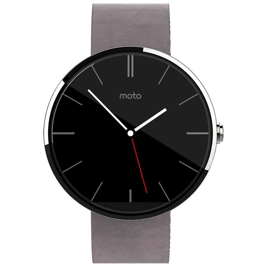 Motorola Moto 360 - Stone Grey Leather Smart Watch