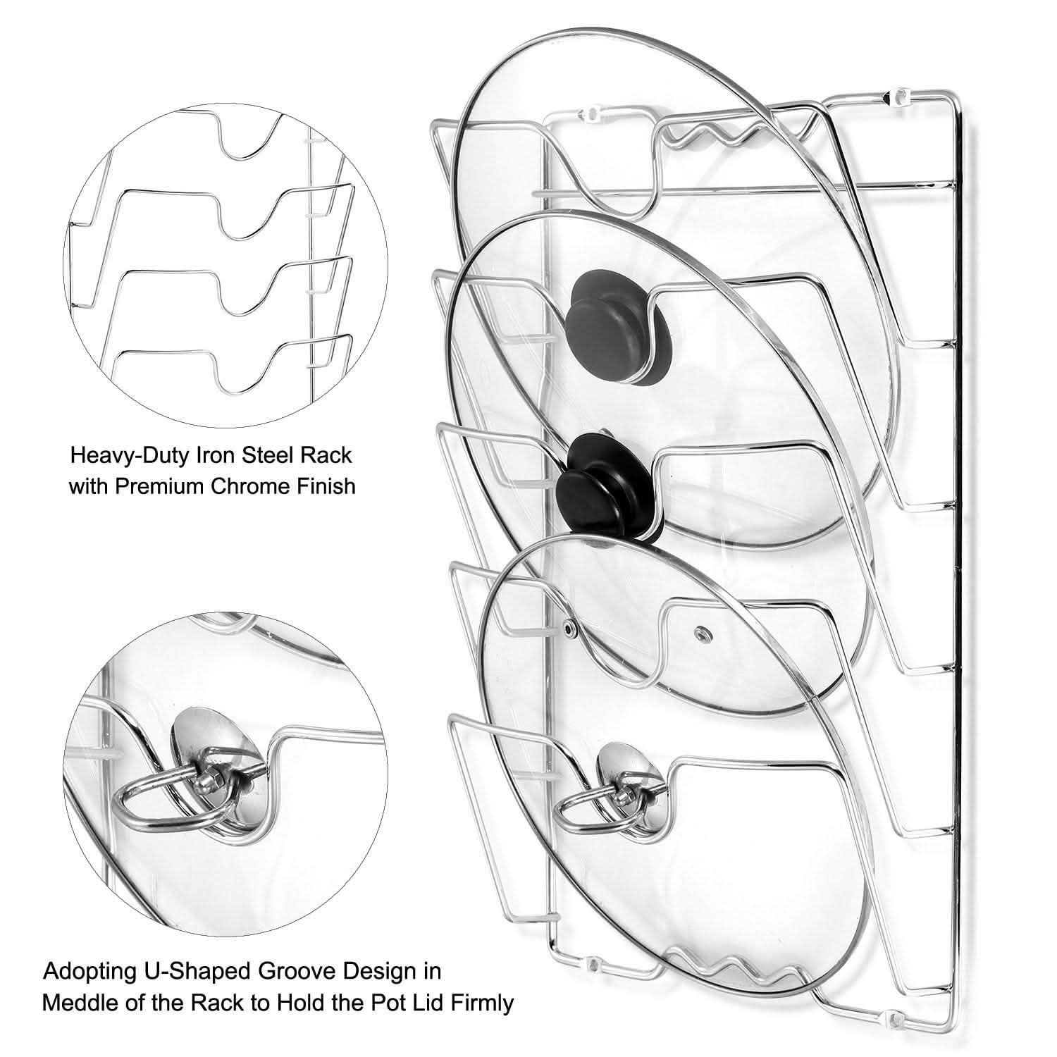 Mounted Pot Lid Rack Pot Cover Organizer