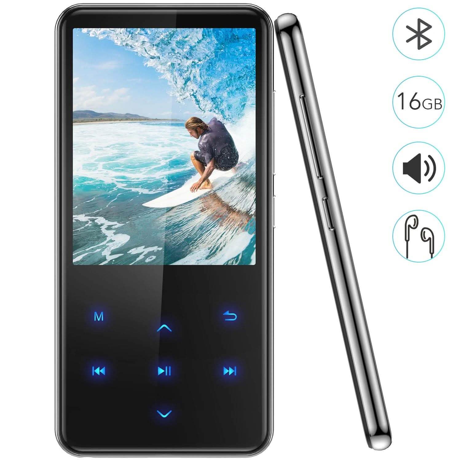 MP3 Player with 2.4in Screen Bluetooth 4.1/16GB/T01 Black
