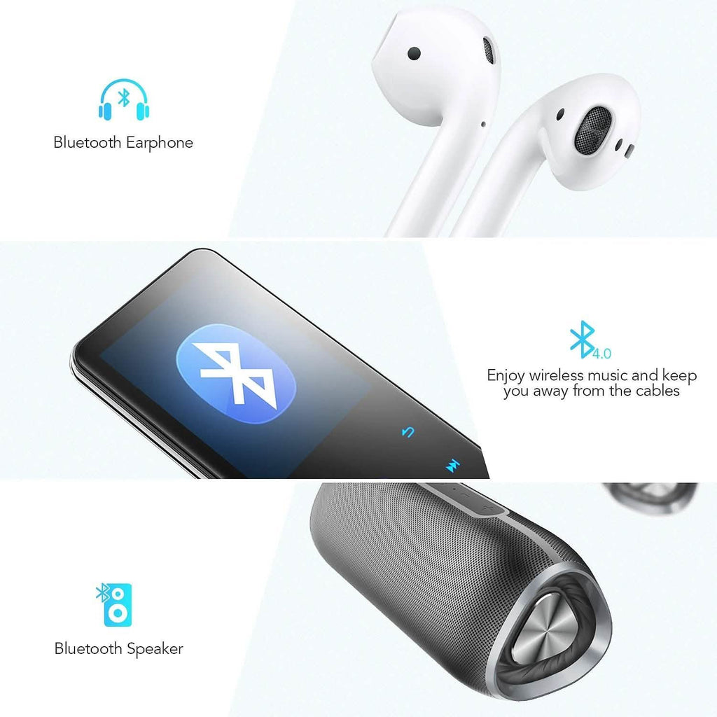 MP3 Player with 2.4in Screen Bluetooth 4.1/16GB/T01 Black