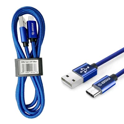 Esoulk 3.3ft Nylon Braided USB Cable For Type-C