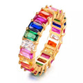 Multi-Color Eternity Ring Made with Swarovski Crystals
