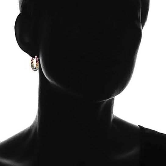 Multi Color Graduated Crystal Inside Out Hoops