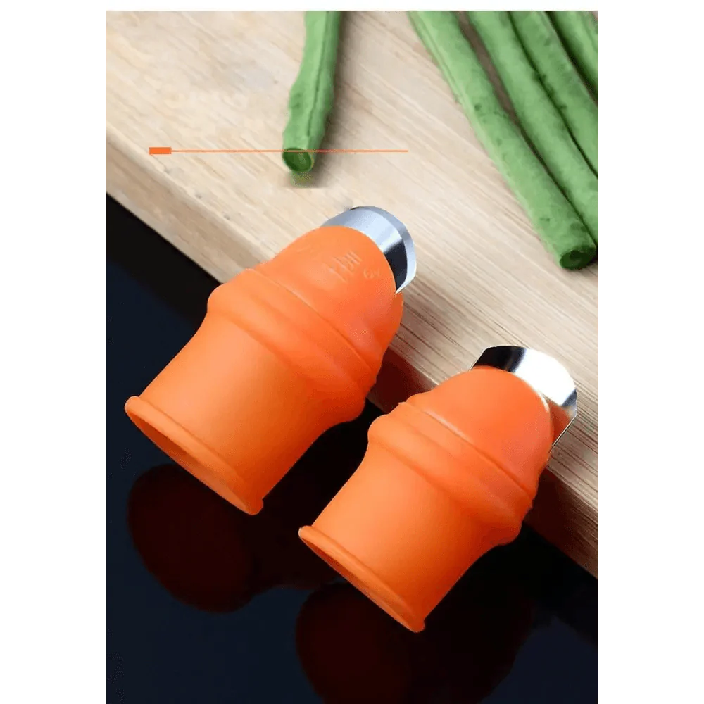 Multi-Functional 1 Set Silicone Finger Protector With Blade For Fruits Vegetable Thumb Knife Finger Guard Kitchen Accessories
