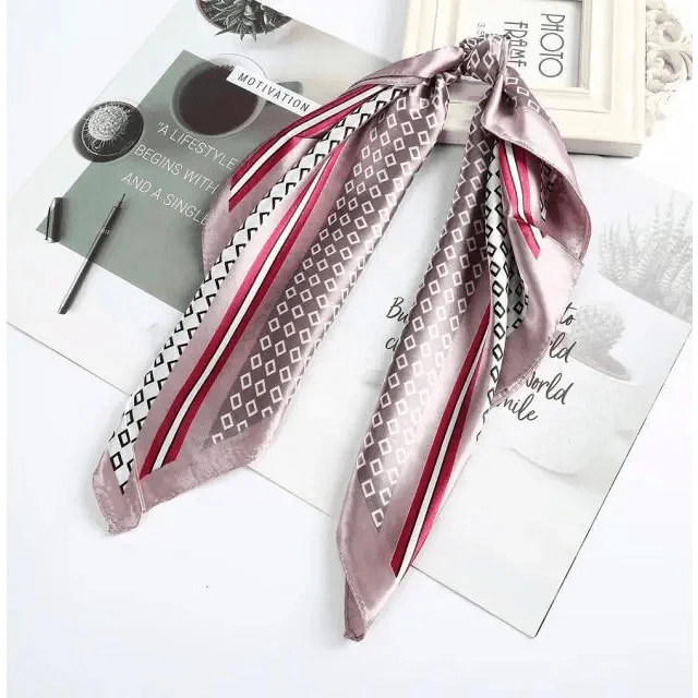 Multi-Functional Square Silk Scarf 60*60cm Headband Hairbands Hair Hoop Accessories For Women,Girl,Lady Head Neck Satin Scarf Handkerchief