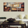 Multi-Panel Modern Abstract Paintings on Canvas Stretched on Wood