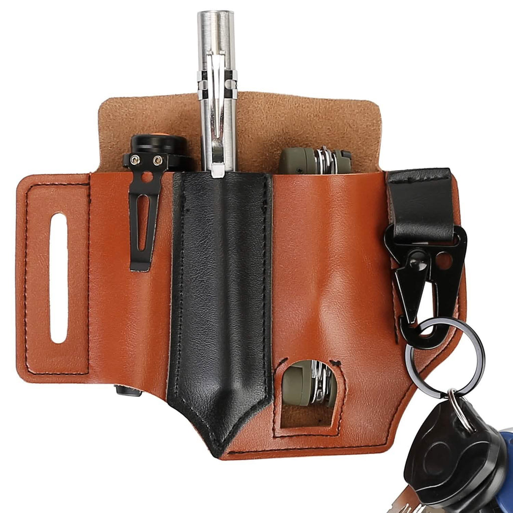 Multi-tool Sheath for Belt Leather EDC Pocket Organizer
