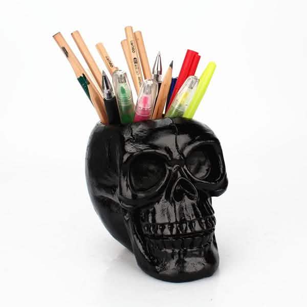 Multifunction Creative Skull Storage Stationery Holder