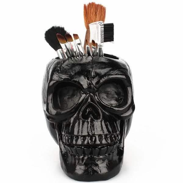 Multifunction Creative Skull Storage Stationery Holder