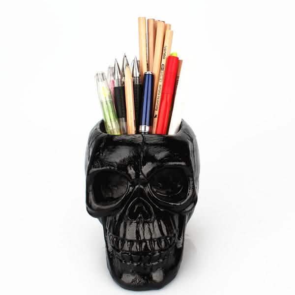 Multifunction Creative Skull Storage Stationery Holder