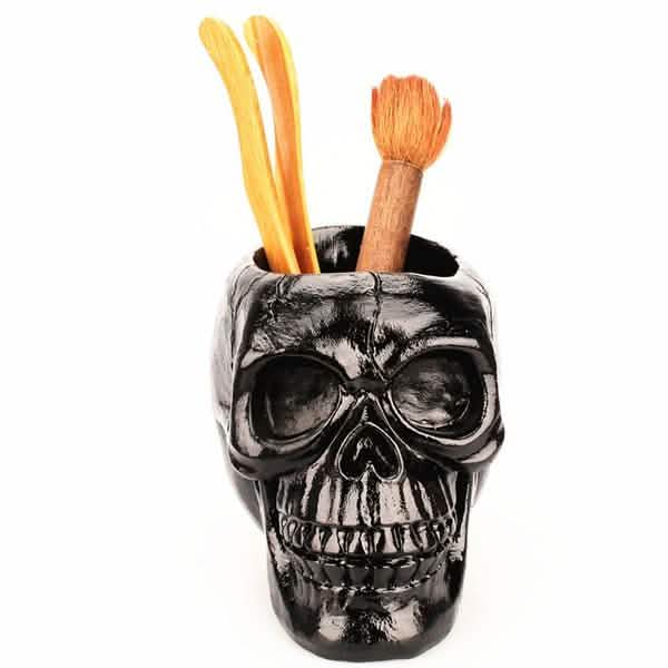 Multifunction Creative Skull Storage Stationery Holder