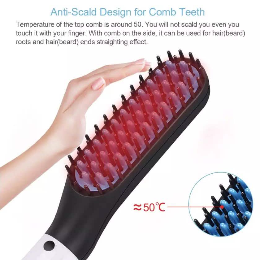 Multifunctional Beard Straightener for Men Electric Hot Hair Straightening Comb
