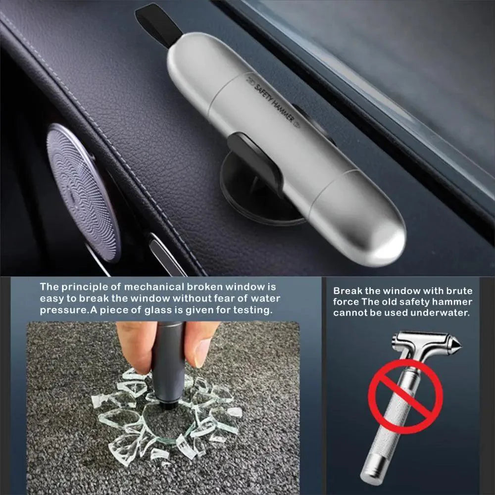 Multifunctional Life-Saving Mini Window Glass Breaker Seat Belt Cutter Safety Hammer Unique Design Car Accessories