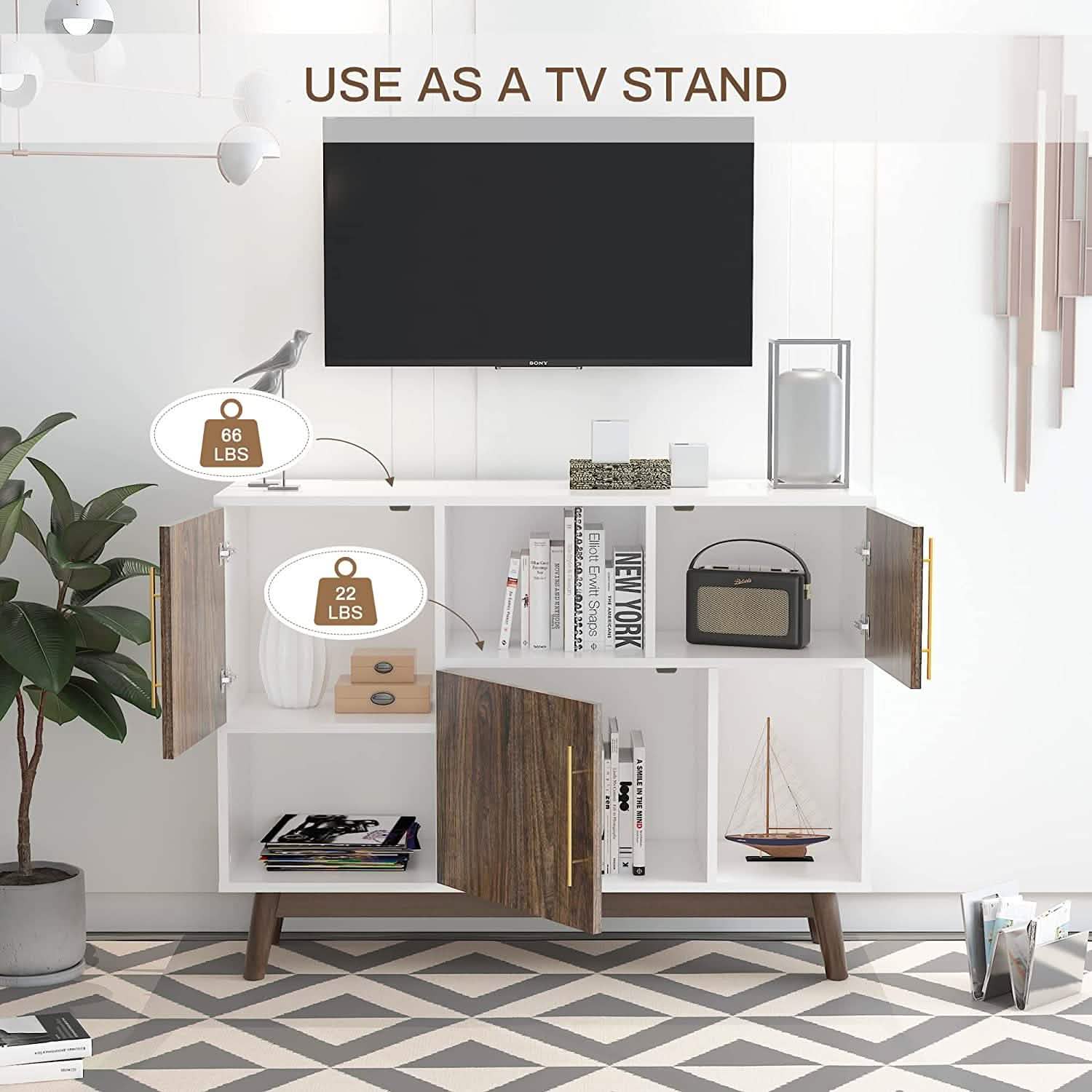 Multifunctional Storage Cabinet Modern Buffet or Kitchen Sideboard