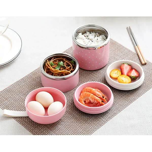Multilayer Cute Thermal Lunch Box Stainless Steel Food Container